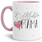 Tasse mit Spruch für die Weltliebste Schwiegermama - Kaffeetasse/Familie/Geschenk-Idee/Mug/Cup/Innen & Henkel Rosa