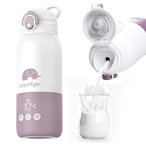 Image of Portable Baby Bottle Warmer for Travel, Portable Milk Warmer with Fast Heating & Long Battery Life, Instant Breast Milk, Formula/Water Bottle with 12 Ounces Big Capacity, Baby Flask for Vehicle