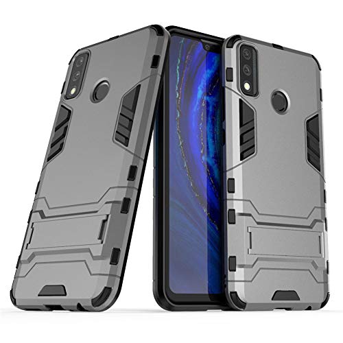 MaiJin Hülle für Huawei Y8S (6,5 Zoll) 2 in 1 Hybrid Dual Layer Shell Armor Schutzhülle mit Standfunktion Hülle (Grau)