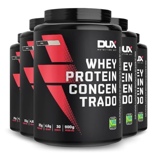 Kit 5 Whey Protein Concentrado Dux Coco 900g