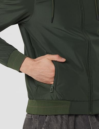 Image of Qube By Fort Collins Men's Polyester Standard Length Regular Fit Reversible Winter Jacket with Ribbed Cuffs & Hood - Warm, Stylish & Versatile