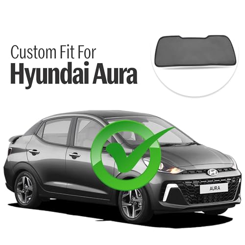 Image of Autofact Dicky Curtain for Hyundai Aura | Custom Fit Rear Windshield Sunshade | UV & Heat Protection | Foldable Mesh | Privacy & Cooling Car Accessory