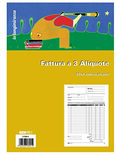 Edipro - E5304A - Blocco Fattura 3 Aliquote 33X3 Autoricalcante F.To 29,7X22