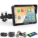 Carpuride W702T Pro Motorcycle Carplay Screen with TPMS System, Wireless CarPlay & Android Auto, Portable 7" Waterproof Touchscreen, Dual Bluetooth, Intercom Function, Navigation, Compass, Barometer.