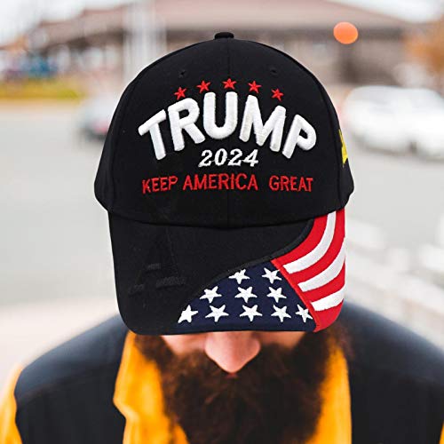 Maak Amerika weer geweldig Hat, Trump 2024 Amerikaanse vlag geborduurde pet, verstelbare Keep America Great Baseball Hat - Image 3