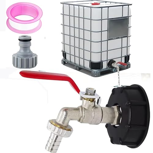 hufhnwso IBC Bouchon Cuve 1000L S60X6 IBC Raccord Robinet avec S60X6 raccord de Tuyau 1/2