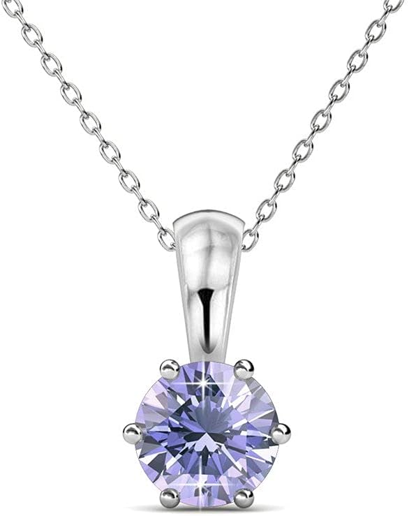 Cate & Chloe June Birthstone Earring and Necklace Set - 18k White Gold Plated with 1ct Genuine Gemstone Crystals, Birthstone Jewelry for Women