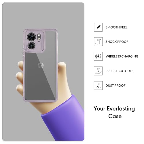 Image of SPRIG Compatible with Moto Edge 40 FusionCrystal Back Cover Drop Tested Shock Proof Mobile Case for Men, Women, Boys and Girls with Camera Protection (Transparent)