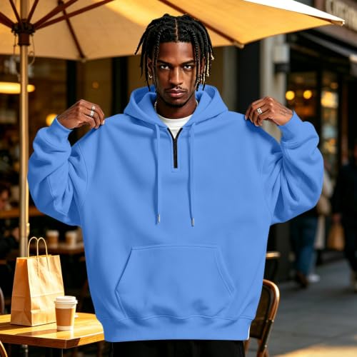 Fleece Hoodie Men Fleece Quarter Zip Pullover Sweatshirt Sweat Shirt - image 2