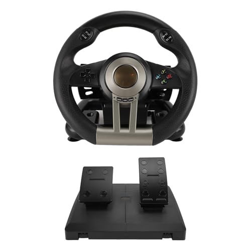Volante y Pedal de Carreras para PC con Ajuste Inteligente de Vibración, Diseño de Manual, Amplia Compatibilidad de Juegos, para PS3, para Switch