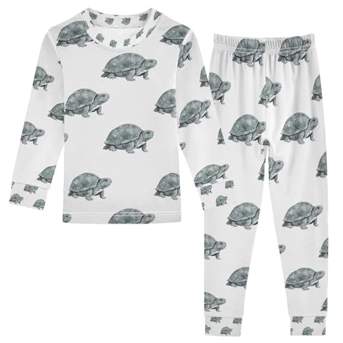 senya Stone Turtle Pajamas Set Long Sleeve Soft Cotton Sleepwear 2 Piece