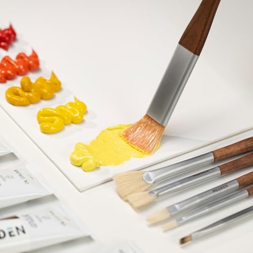 Set de Pinceles para Pintura al Óleo MEEDEN Profesional 10 Piezas Cerdas de Jabalí con Mango de Madera de Abedul miniatura 6