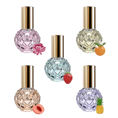 Body Mist Set for Girls Scents of Wishes - 5 Diamond-Shaped Glass Bottles Gold-Toned Finish 5 Exquisite Scents: Berries, Fruits, Citrus, Tropical Vibes,Floral; Fragrance Experience with Premium Design - Image 2