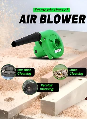 Image of AEGON Ab40 550W Electric Air Blower - 14000 RPM, 3.8 m /min Airflow Blower for Home, Car, Garden & Leaf Cleaning (Nylon Body, Green)