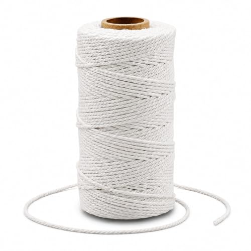 Image of G2PLUS 2MM White String, 328 Feet Cotton Bakers Twine for Craft & Cooking | 100% Cotton,for Gift Wrapping, Meat Trussing, DIY Craft Projects