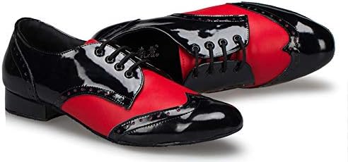 Honeystore Men's Lace-up Dance Shoes Splice PU Leather Modern Tango Jazz Ballroom Latin Red 11 D(M) US | Image 3