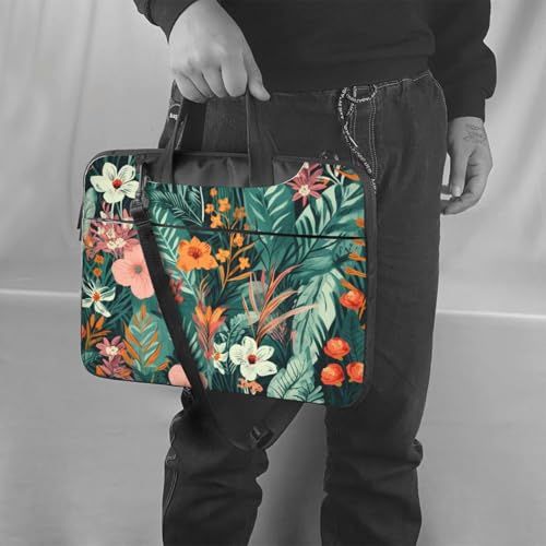 Maletín para portátil con estampado tropical y correa ajustable 2