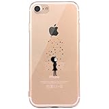 JAHOLAN iPhone 7 Case, iPhone 8 Case Amusing Whimsical Design Clear Bumper TPU Soft Case Rubber Silicone Cover for iPhone 7 iPhone 8 - Color Rain