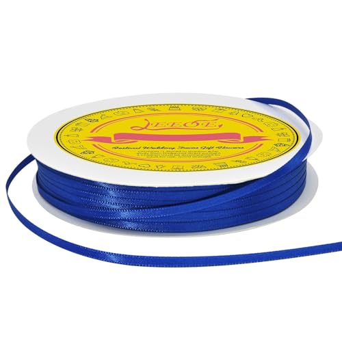 Image of Double Face Cobalt Blue Satin Thin Ribbon 1 /8 inch X 100 Yards Polyester Cobalt Blue Ribbon for Gift Wrapping Very Suitable for Weddings Party Hair Bow Invitation Decorations and More