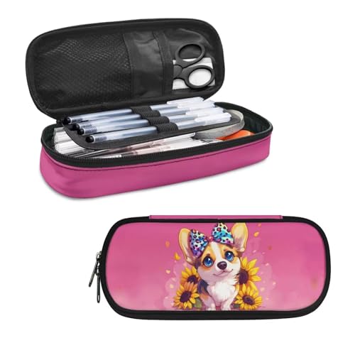 Image of Corgi Dog Pencil Case for Girls Boys 6-8 10-12 Kids Pen Bag Multifunctional Pencil Holder Zipper Storage Pouch School Office Stationery Organizer