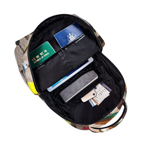 Sac à dos léger OdDdot Lure1 en toile imprimée ultra résistante noir taille unique