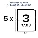 Avery 3-Tab Dividers for 3 Ring Binder, Easy Print & Apply Clear Label Strip, Index Maker Customizable White Tabs, 5 Sets (11435)