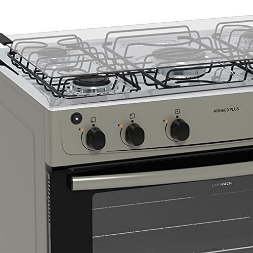Fogão 5 bocas Atlas Mônaco Plus Titanium com Acendimento Automático e Mesa Inox