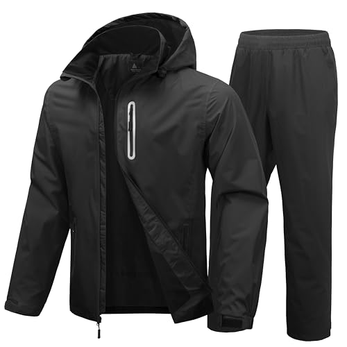 SwissWell - Men's Rain Suit Waterproof Lightweight Hooded Rainwear for Golf, Hiking, Travel, Running - -5%