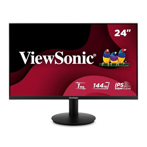 ViewSonic VA24G1-H - Monitor da 24', 1080p Full HD, 144Hz, 1ms MPRT, pannello IPS, HDM1 1.4, VGA, senza sfarfallio