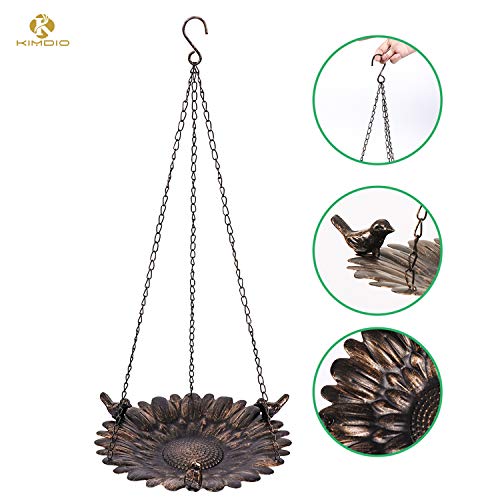 Kimdio Bird Feeder for Outside, Bird Baths for Outdoors, Feeders Hanging Tray, Seed Tray for Hanging, Outdoor Garden Backyard Decorative Great for Attracting Pet Hummingbird Feeder