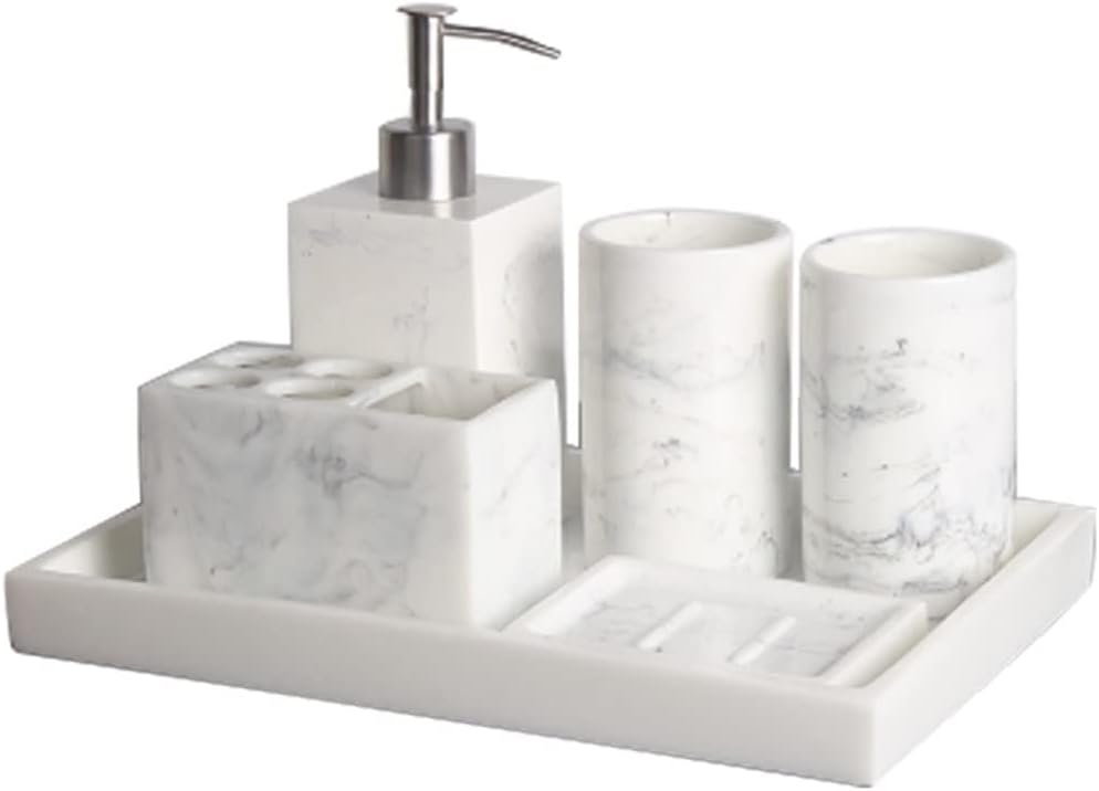 Six-Piece Set Bathroom Supplies Set Bathroom Set Wash Set Resin Mouthwash Cup Toothbrush Holder Set