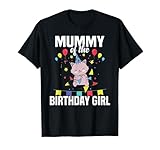 mummy of the birthday girl cute cat maglietta