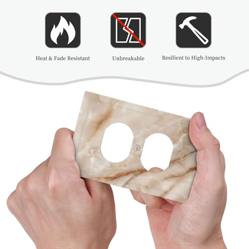 FIHFZAF Beige Marble Outlet Covers Decorative Marble Light Switch Cover by FIHFZAF - Used condition - Image 5