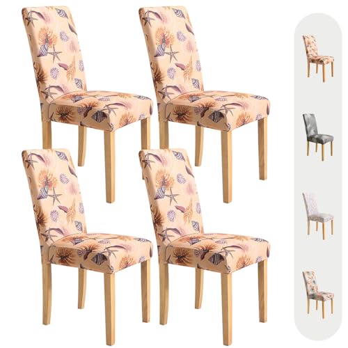 Secgo Chair Covers for Dining Room 4 Pack, Stretch Dining Chair Cover, Washable Spandex Kitchen Parsons Chair Slipcovers, Blue Chair Covers for Home or Party