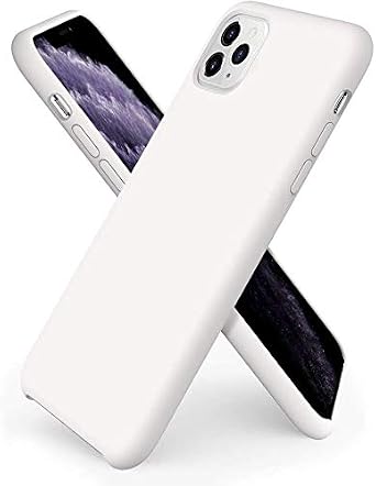 Liquid Silicone Case for iPhone 11 Pro, Slim Liquid Silicone Case Soft Gel Rubber Case Full-Body Protective Case Shockproof Drop Protection Cover for iPhone 11 Pro - White