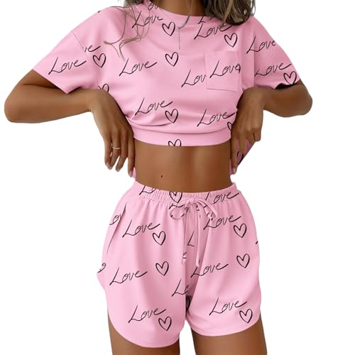 Image of Ekouaer Womens Pajama Sets Sexy Lounge Sets Side Split Short Pj Sets Cute Pjs 2 Piece Comfy Sleepwear Loungewear
