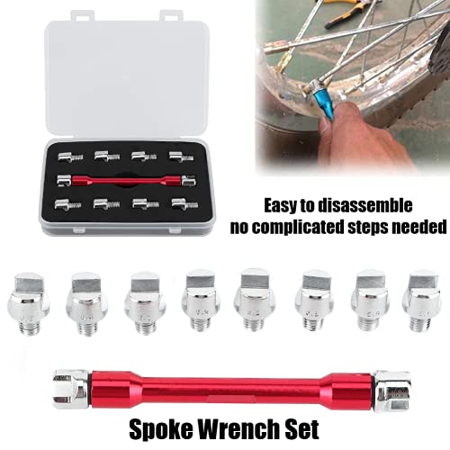 Qiilu Motorcycle Spoke Wrench Set Dirt Bike Wheel Spoke Wrench Cnc Spanner Kit 5.0‑6.8 Length 93Mm/3.7In Repair Tool For Most Motorbike Used To Adjust Tire Wire(Red) #TOP1