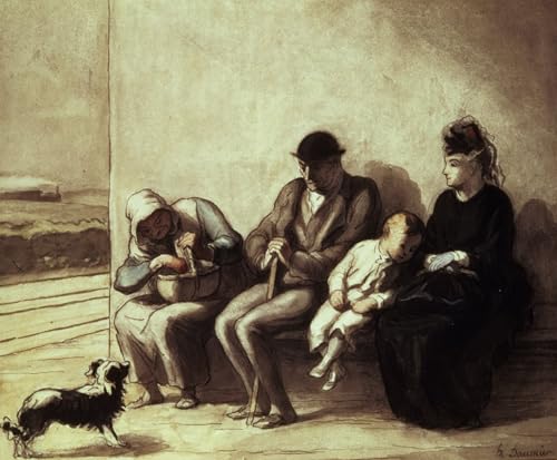 Peinture sur toile decoration de chambre Honoré Daumier Wayside Railway Station 60x90