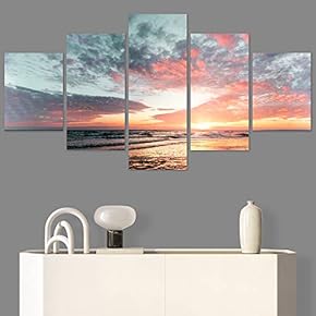 SIGNWIN 5 Panel Canvas Wall Art Multicolor Nature...