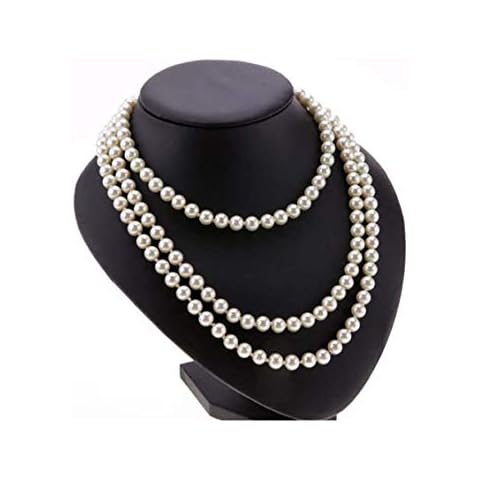 Ardisle False Pearl white drop pearl necklace Beaded 150cm Long Chain Rope Bead Cover