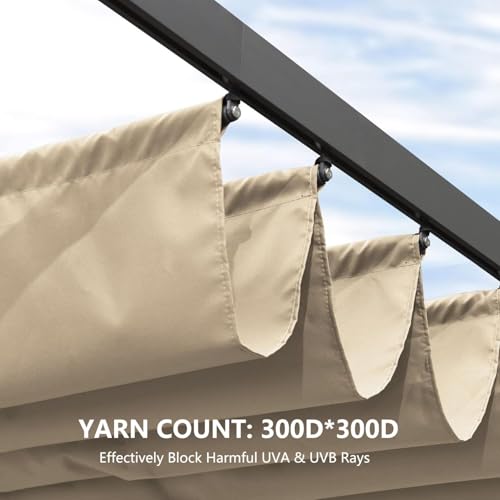 BOJAVOM Pergola Shade Cover Replacement Canopy Top Compatible with 10 X 10 ft 6-Bar Pergola Frames - Beige (Canopy Size 116" W x 95" L, Canopy Top Only) by BOJAVOM - Used condition - Image 6