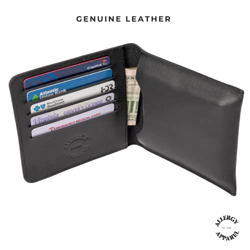 Large Leather Wallet Auvi-Q Carrying Case, 4.75x4.75,Handsome Solution for Your Allergy Medications. Holds 2 Small Epipens®, Cash, 5 Credit Cards. Teen-Adult Epipens. Black4