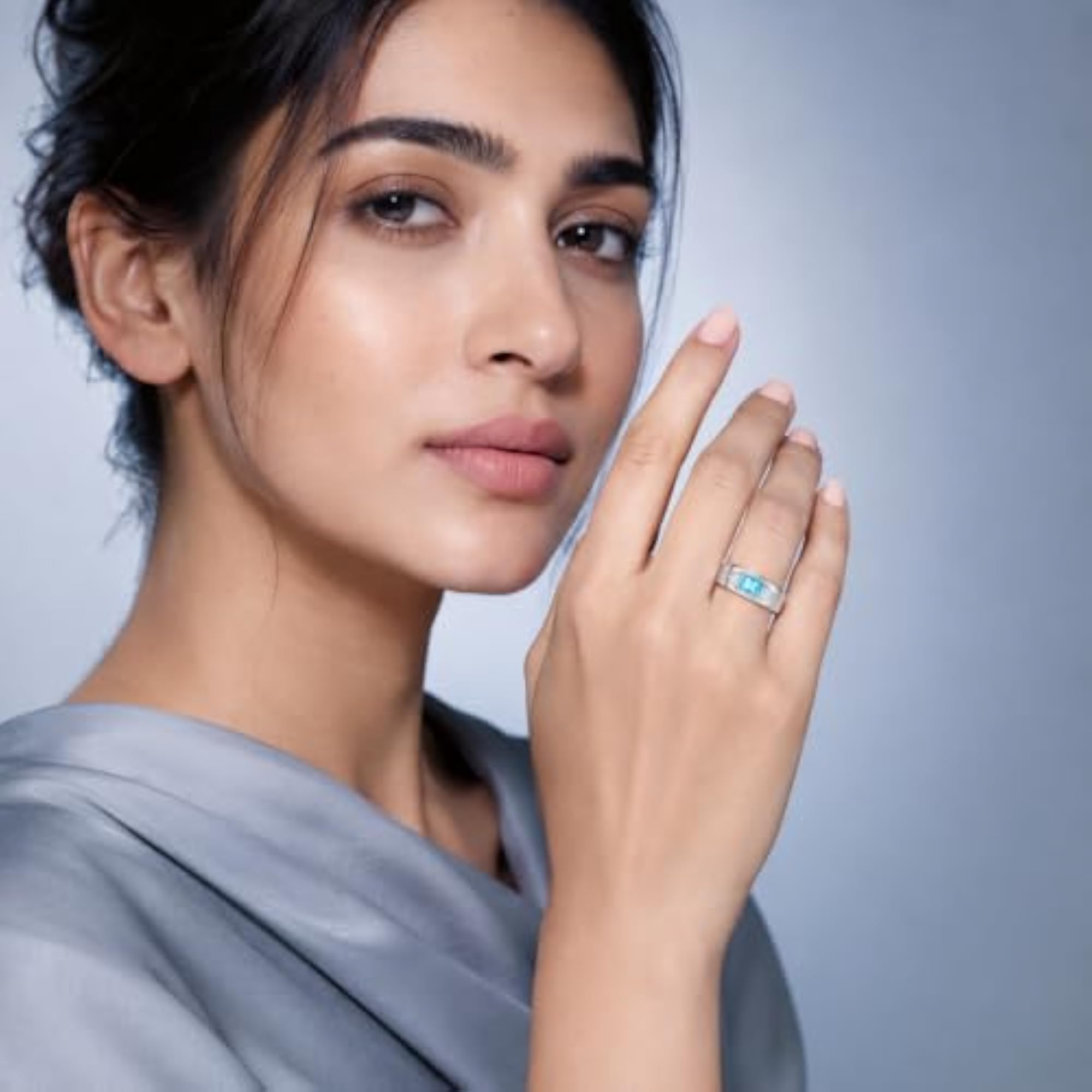 Tri-Stone Silver Statement Ring, Elegant Design for Women