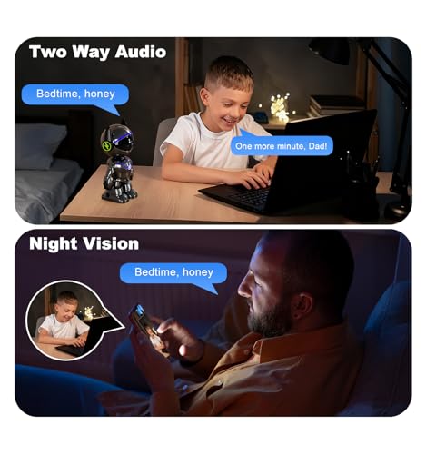 Image of Gyliziex Cameras for Home Security Indoor Robot, 2K 2.4&5Ghz Indoor Camera WiFi Wireless Pet /Nanny /Dog Camera Phone App, Human Detection Color Night Vision, 2 Way Talk