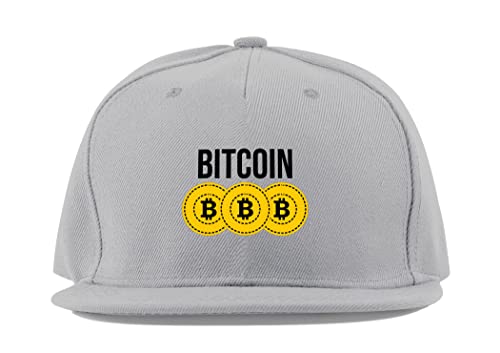 Casquette Bitcoin BTC visière plate grise de style fullcap et de taille unique