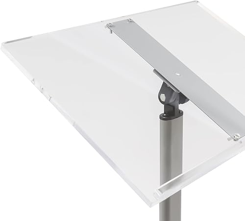 Miniatura 5 de Atril de podio transparente, podio acrílico, plexiglás para iglesia, púlpito, atril escolar, recepción, 18.5 x 13.4 pulgadas, atril curvado, fácil