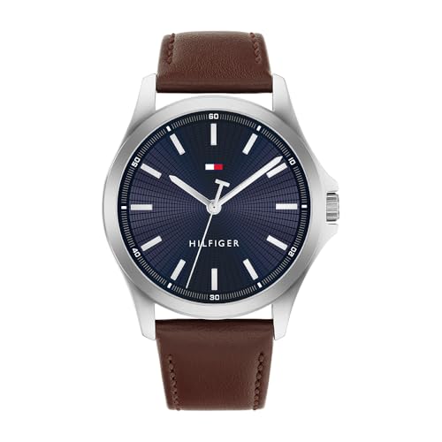 Tommy Hilfiger Montre à Mouvement à Quartz Trois Aiguilles pour Homme - Disponible avec Bracelet en Acier Inoxydable ou en Cuir