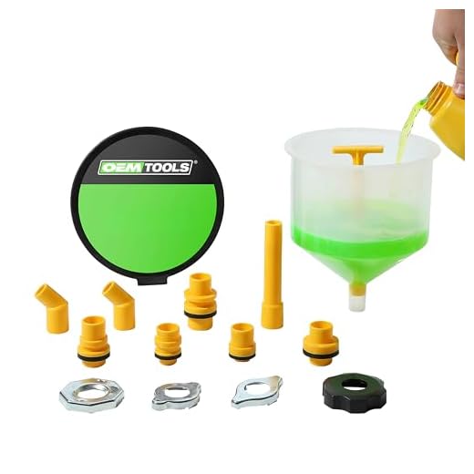 OEMTOOLS 87009 No-Spill Coolant Funnel Kit, Near Universal Fitment, Translucent, 15 Piece Set, Cooling System Funnel Allows Access To Hard-To-Reach Radiators , White