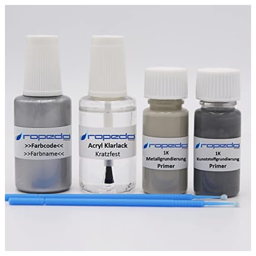 dropedo Juego de lápiz de retoque para Renault C42 BLEU Pepsi COLA 20 ml + barniz transparente 20 ml + imprimación de metal 10 ml + imprimación de plástico 10 ml
