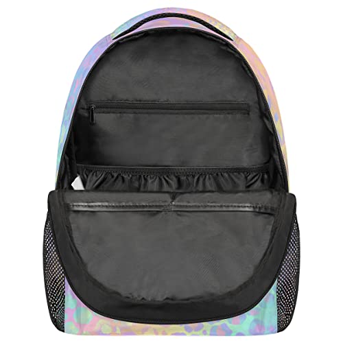 Rainbow Leopard Laptop Computer Backpacks Waterproof College School Bookbag Casual Travel Hiking Camping Daypack For Women Men #TOP6